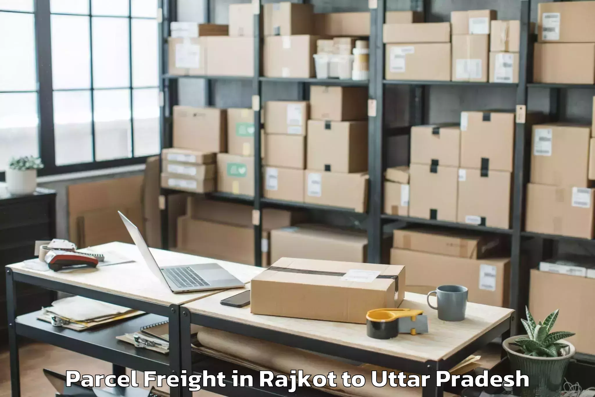 Hassle-Free Rajkot to Sasni Parcel Freight